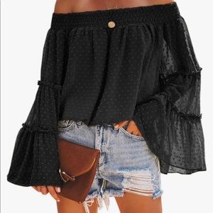 OTS Bell Sleeve Top, Size L